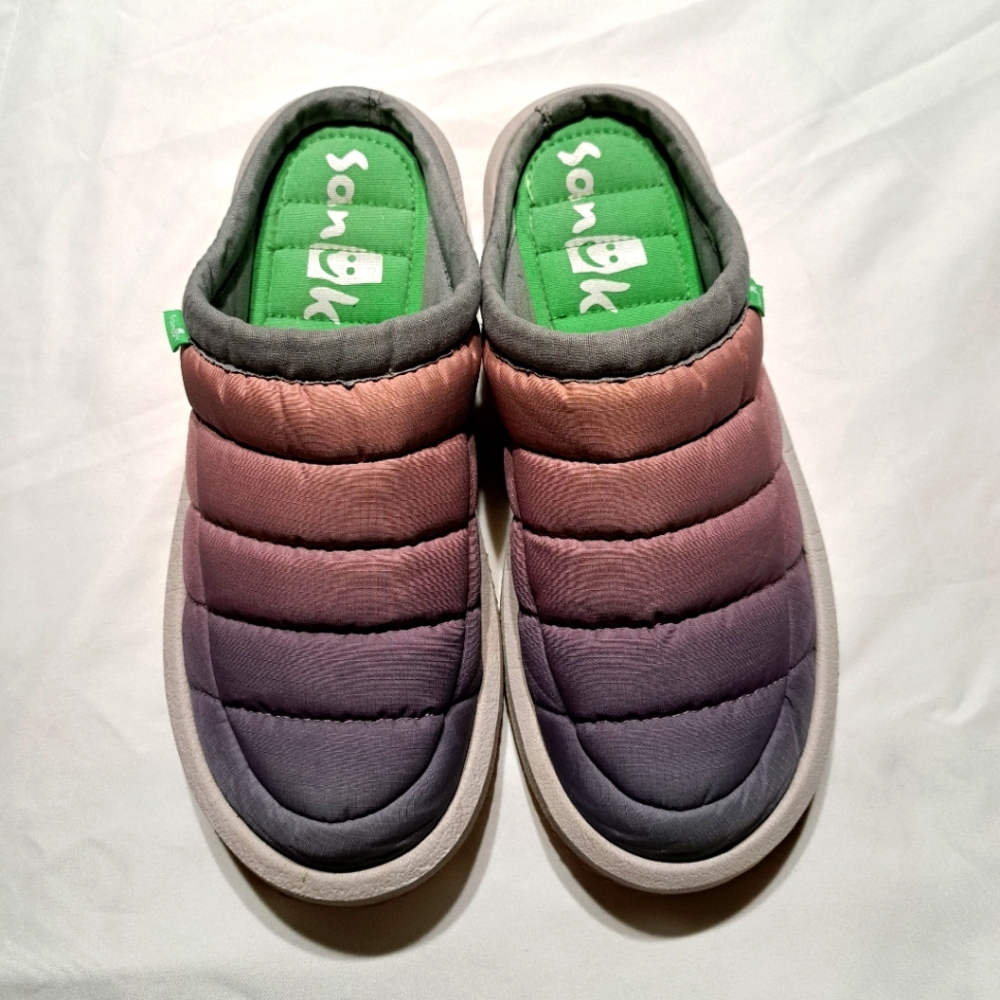 Sanuk Gradient Mules - Pink and Purple Size 10 Womens